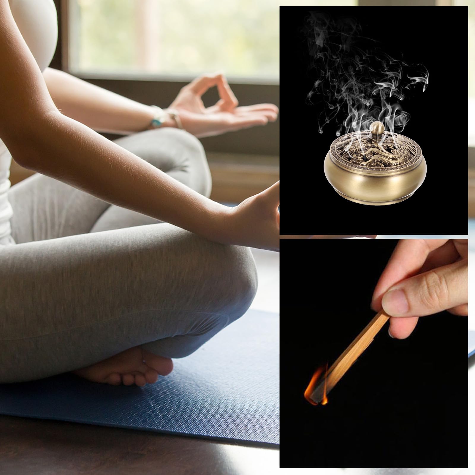 SHINEOFI Bastoncini di Incenso per Meditazione in Legno di Sandalo Naturale, Strisce Profumate 250g per Yoga, Sala Meditazione e Purificazione Dell’aria, Confezione Regalo Aromatico