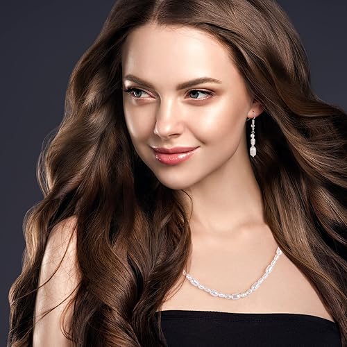 Miniatura 6 de OIIKI 150 cuentas ovaladas de perlas para la fabricación de joyas, agujeros grandes de 0.039 pulgadas (0.039 in), perlas blancas de imitación en