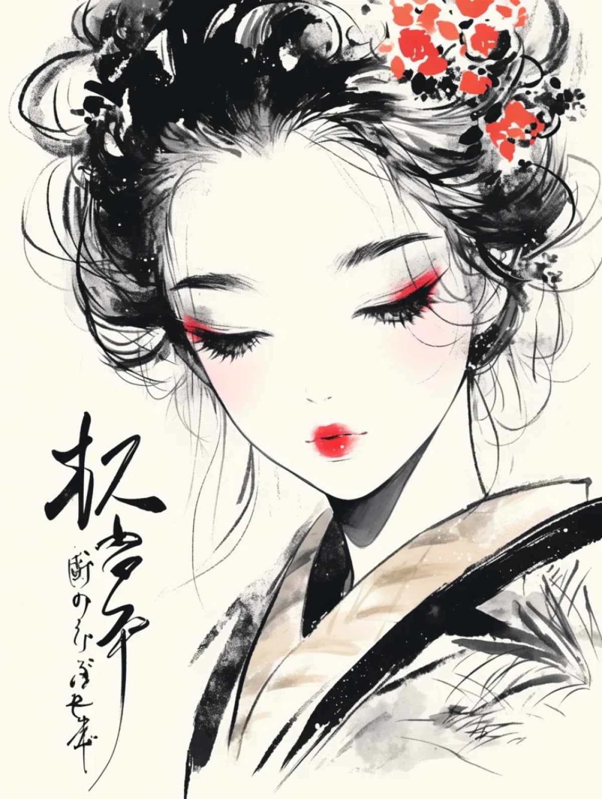 Kit De Bordado De Cuentas Para Hacer Uno Mismo Geisha Japonesa Kit De Bordado De Cuentas Manualidades De Mujer Oriental Kit De Bordado De Cuentas Kit De Manualidades Con Cuentas Para Hacer 40x50cm