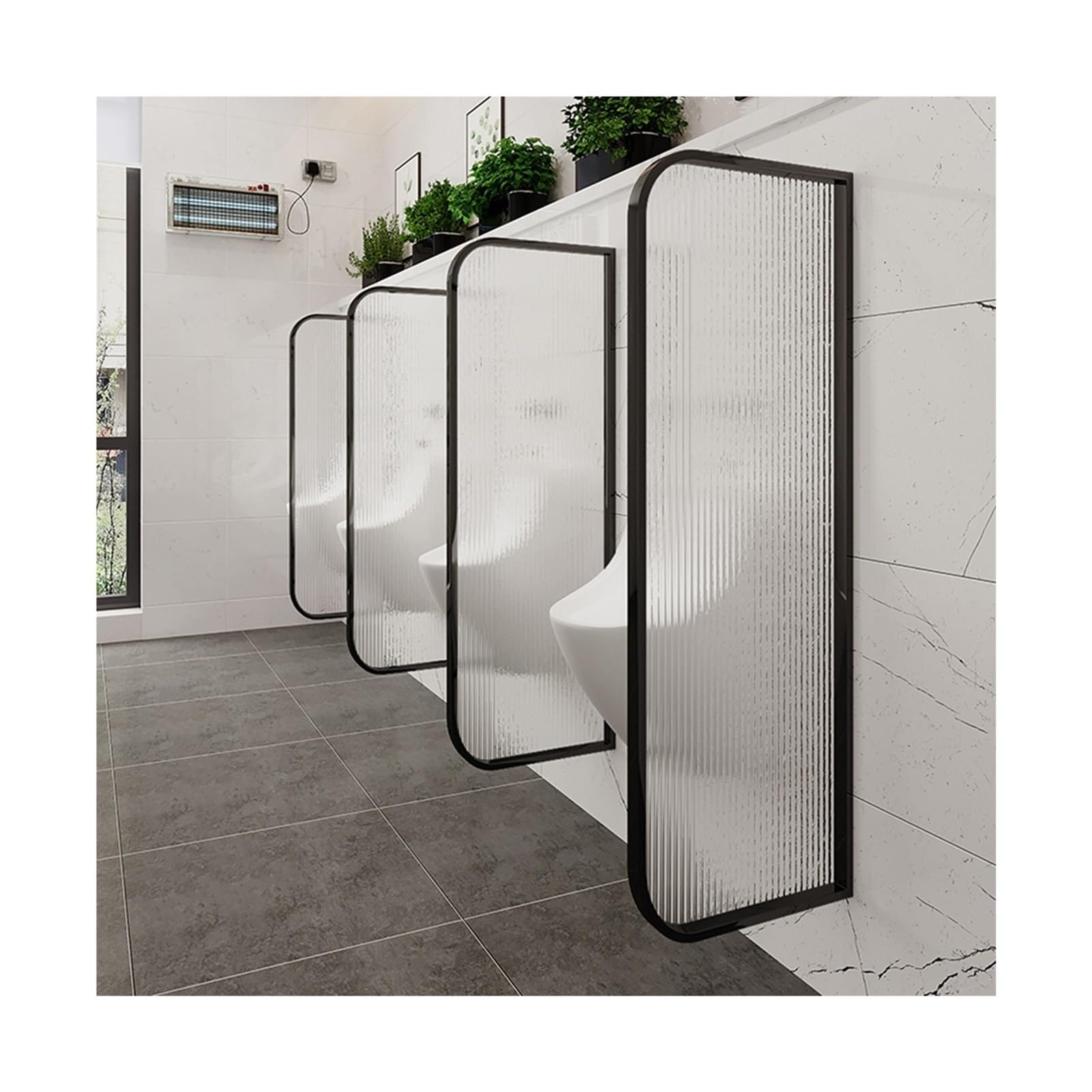 Generico Schermo di Protezione per orinatoio a Parete, Facile da Pulire e installare, per bagni pubblici in asili, scuole, Centri Commerciali e Altro (Nero, 40x120 cm)
