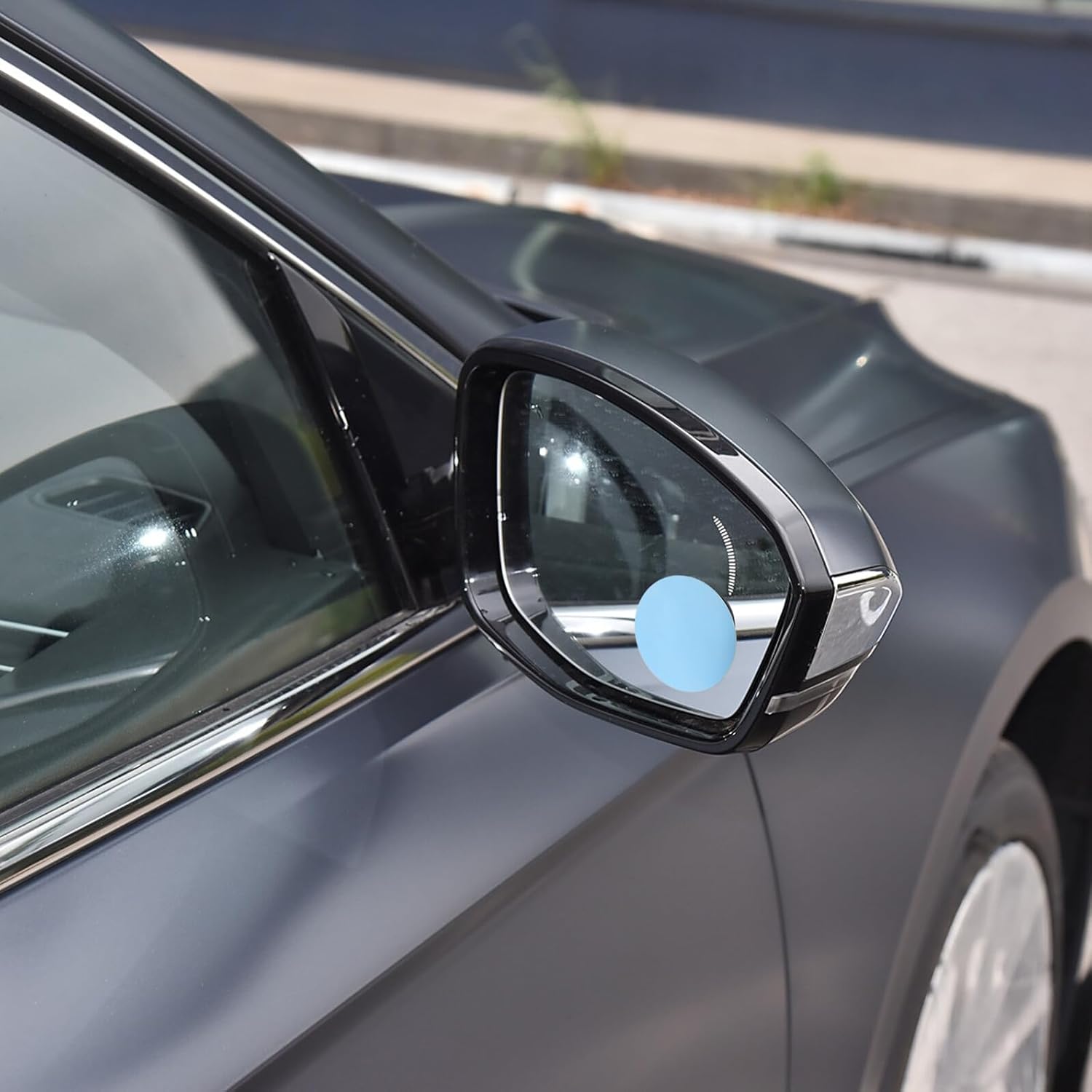 Car Side Blind Spot Mirror 2pcs Frameless 360° round Blue Auxiliary Rearview Mirrors for Enhanced Driving Safety and Parking Assistance