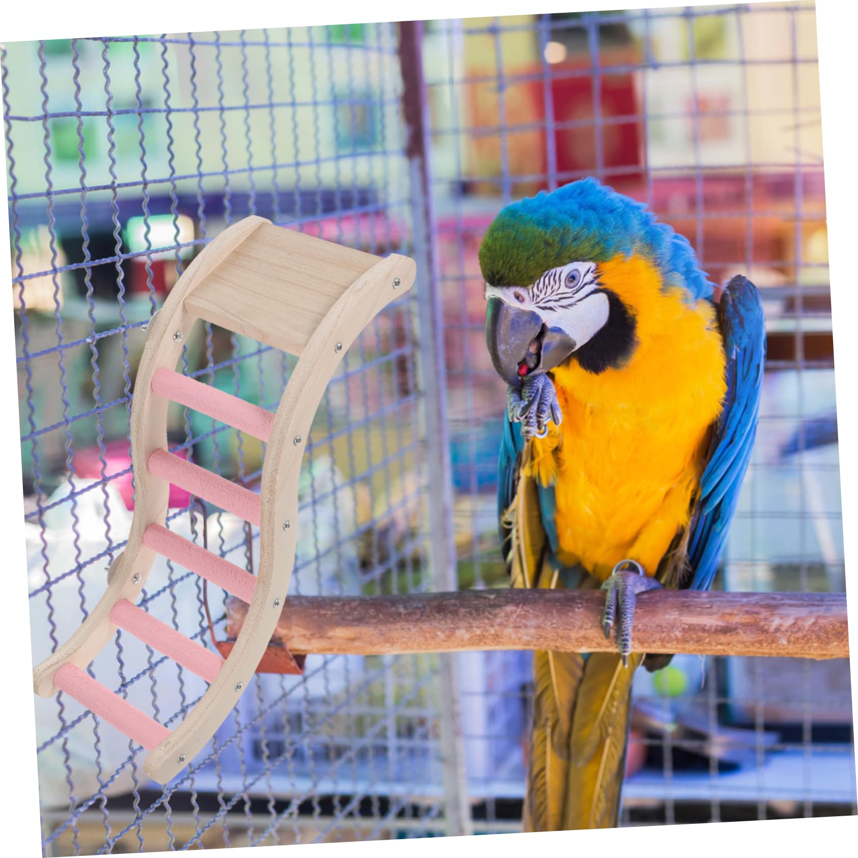 Échelle pour Cage à Oiseaux en Plastique Rose, Jouet d Escalade Sûr à Mâcher pour Perruches et Souris, pour Agrandir L Espace d Activité la Maison