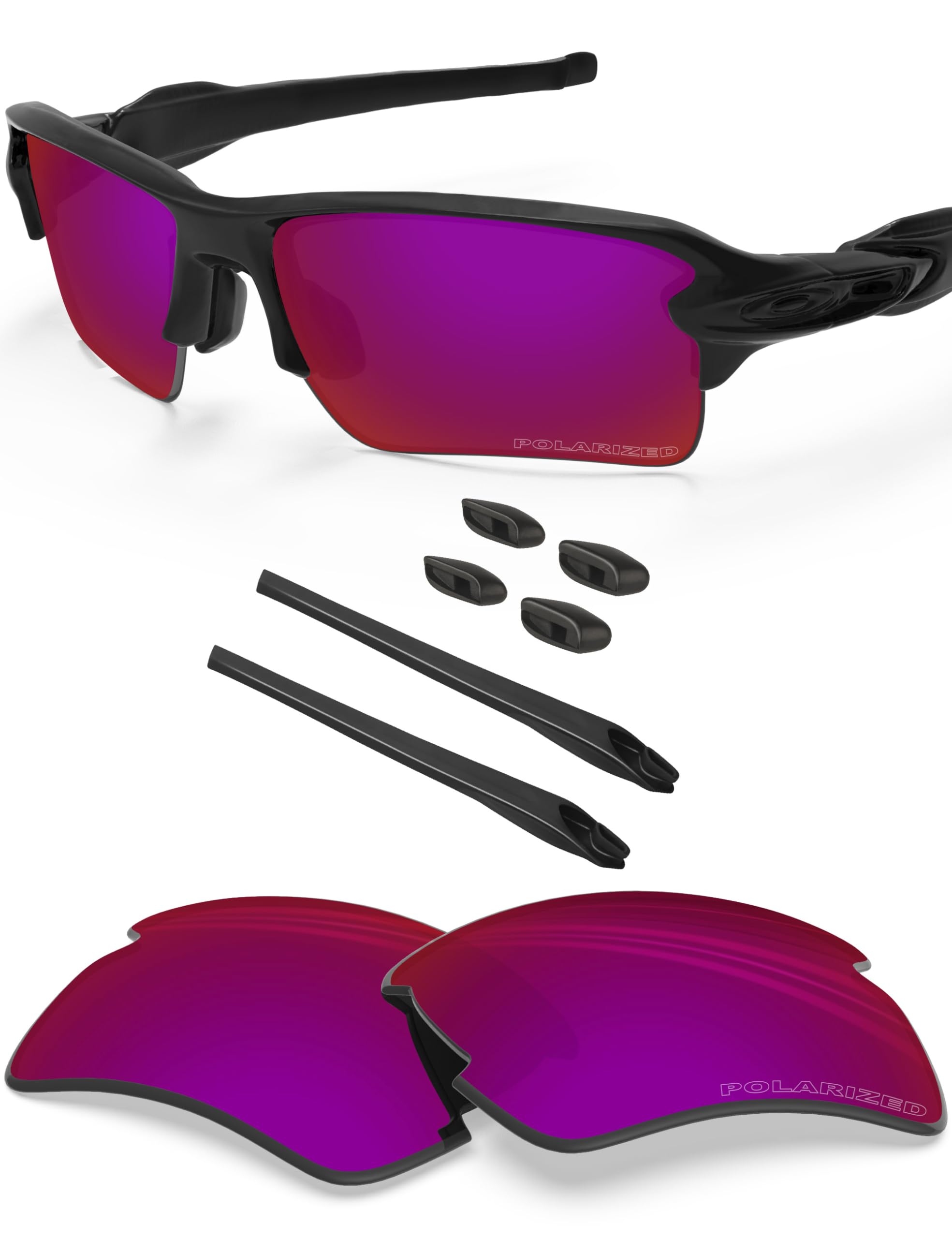 BlazerBuck Polarized Replacement Lenses & Sock Kit for Oakley Flak 2.0 XL OO9188 - Burned Starry