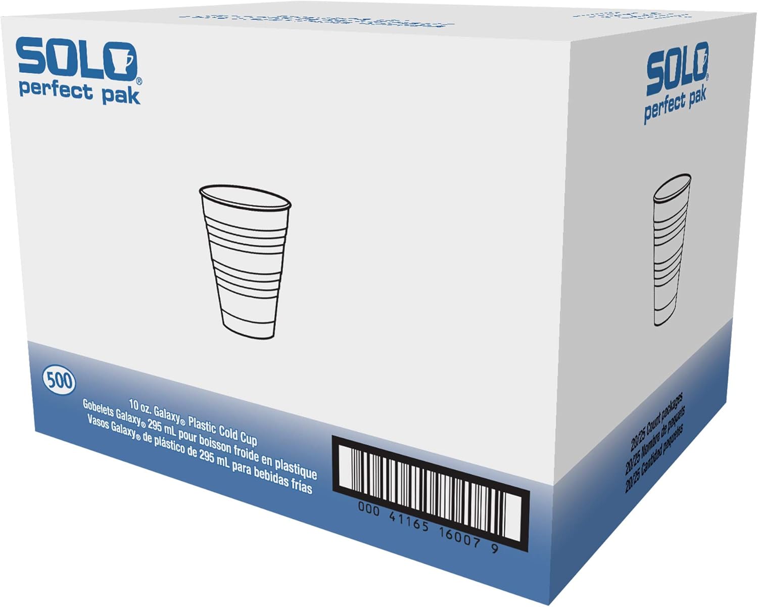 DART OFY10R0100 Conex Galaxy Polystyrene Plastic Cold Cups 10oz 500/Carton