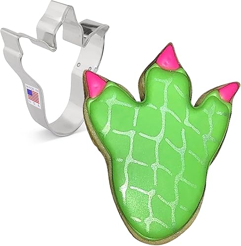 Cortador de galletas con huella de dinosaurio, 4 pulgadas, fabricado en Estados Unidos por Ann Clark