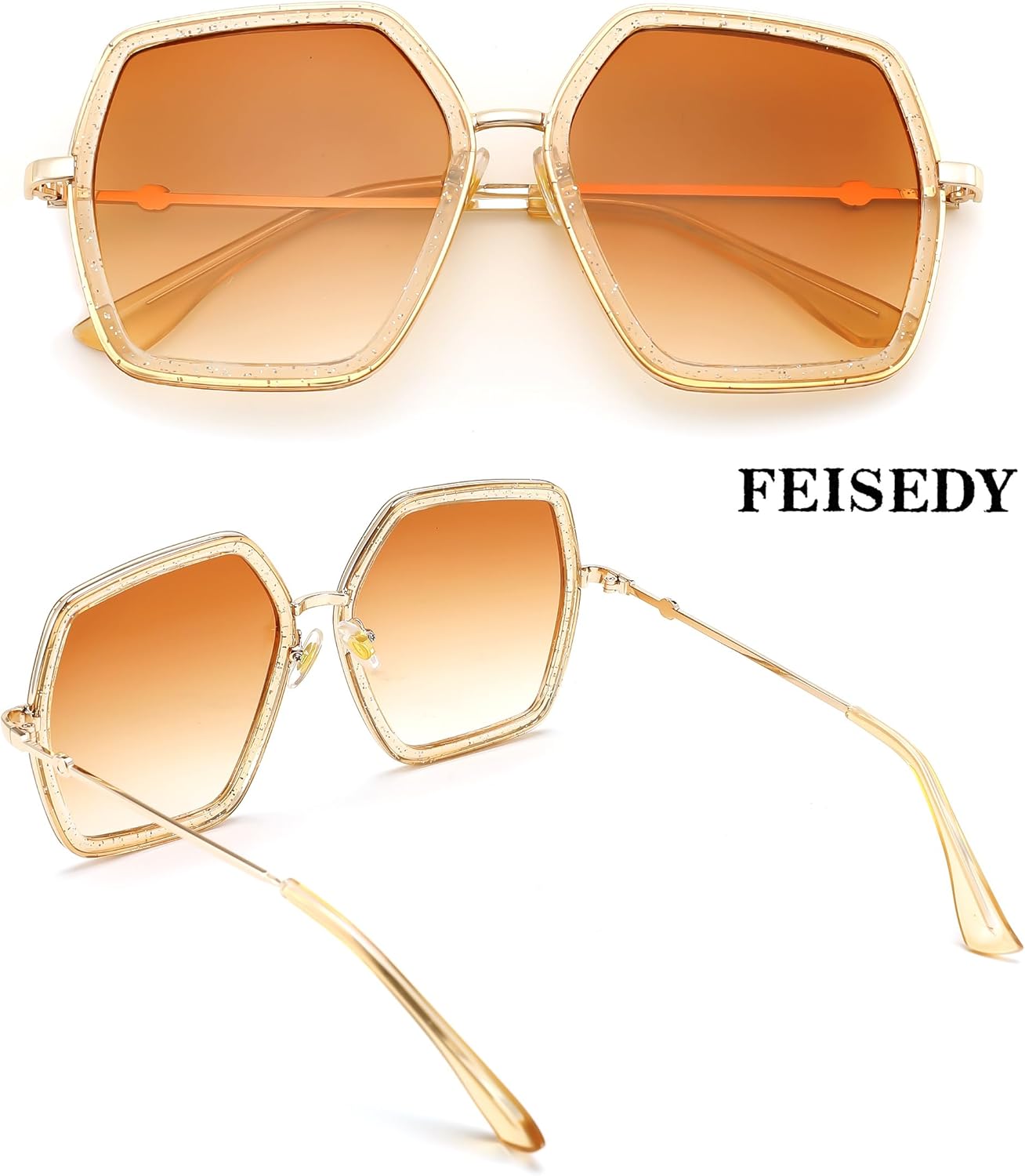 FEISEDY Women Large Hexagon Inspired Sunglasses Fashion Irregular Design Style Geometric B2503 - Image 6