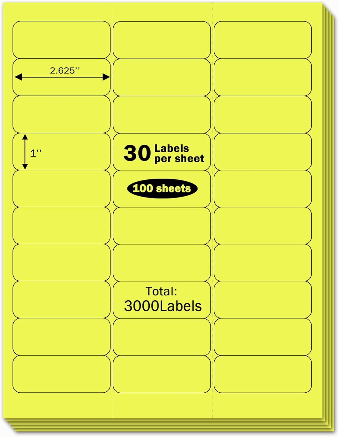 1" x 2-5/8" Premium Green Colored Shipping Address Labels Sticker Papers for Inkjet & Laser Printer Self-Adhesive Mailing Labels Writable Tags, 8.5"×11" 30 Labels per Sheet