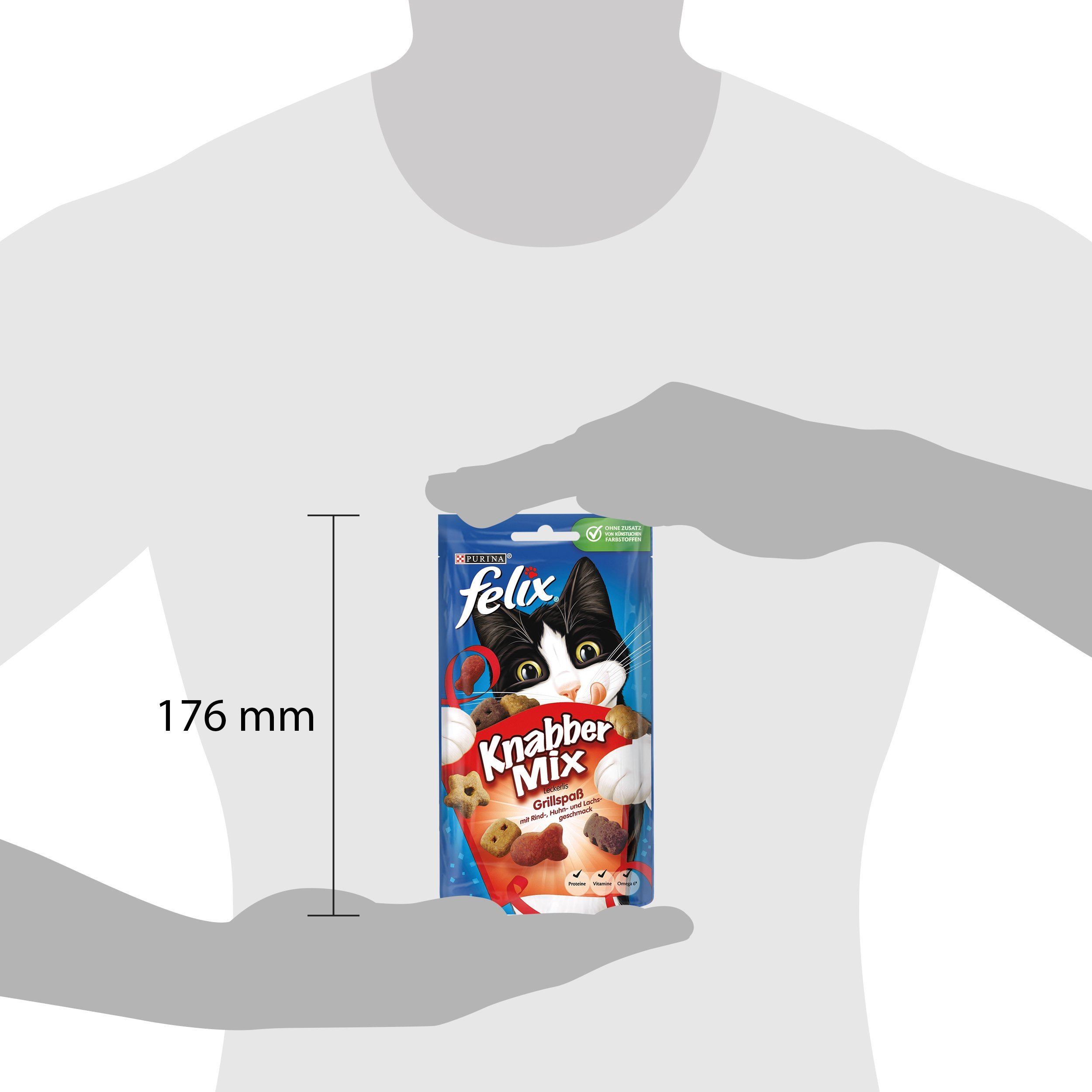 Felix Knabber Mix Przekąska dla Kotów, Miks, 8 x 60 g