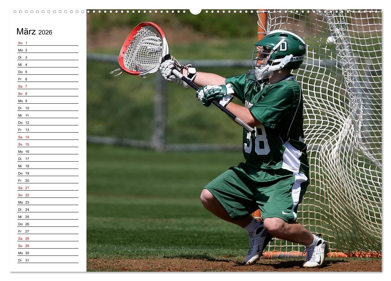 Teamsport Lacrosse - Face-off (Wandkalender 2026 DIN A2 quer), CALVENDO Monatskalender: Packende Spielszenen aus der Welt des Lacrosse (CALVENDO Sport)