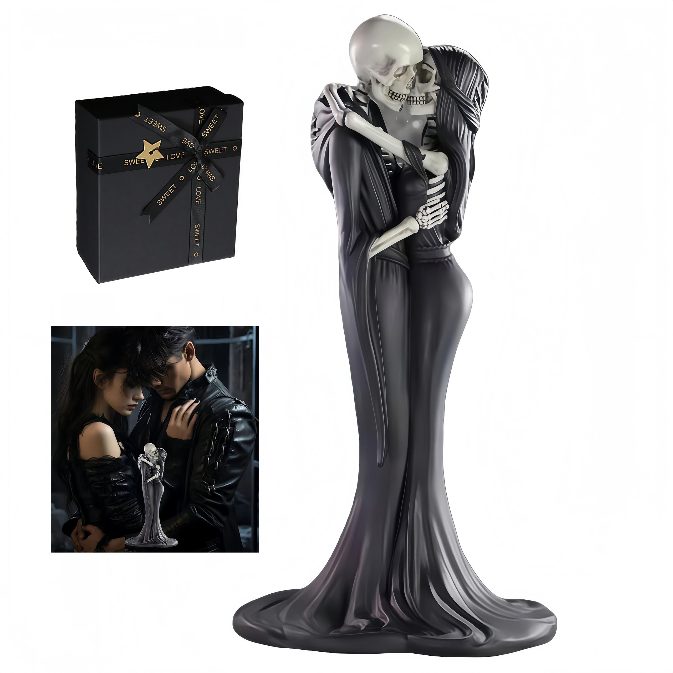 Figurine de couple gothique pour remplacer les décors en plastique