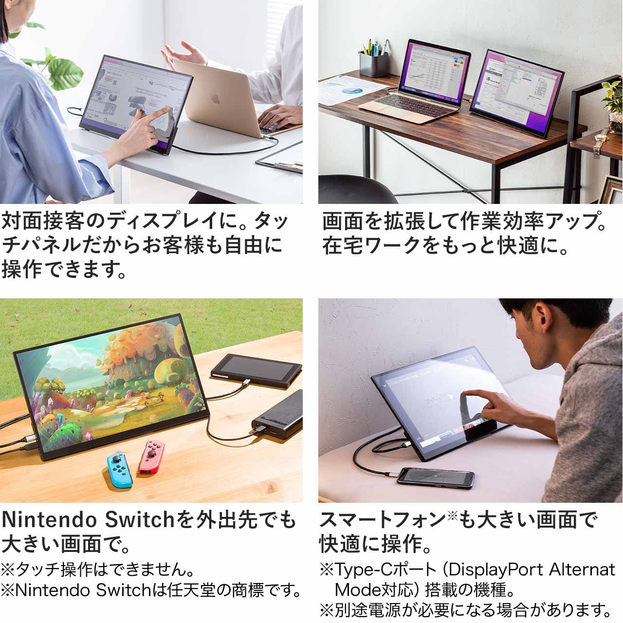 【未開封！】モバイルモニター 15.6インチ タッチパネル 400-LCD006 モバイルモニター 15.6インチ タッチパネル スタンド対応 Mac