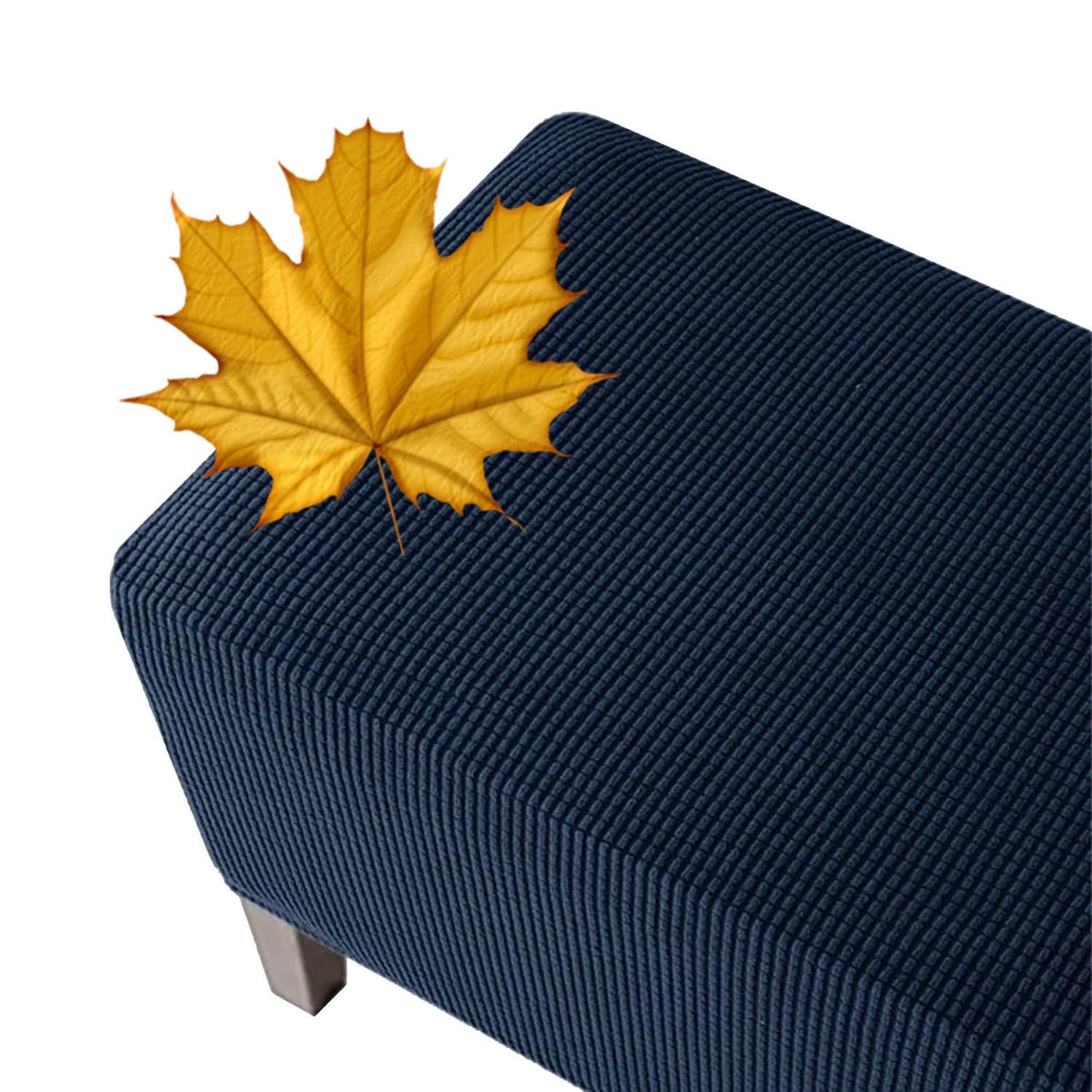 S-XXXL Copertura for Ottomana, Copri Pouf Rettangolare 90×70, 100×60, 120×60, 80×60 cm, Fodera for Poggiapiedi Allungabile con Base Elastica, Adatto for Case Moderne(Navy,60x120cm)