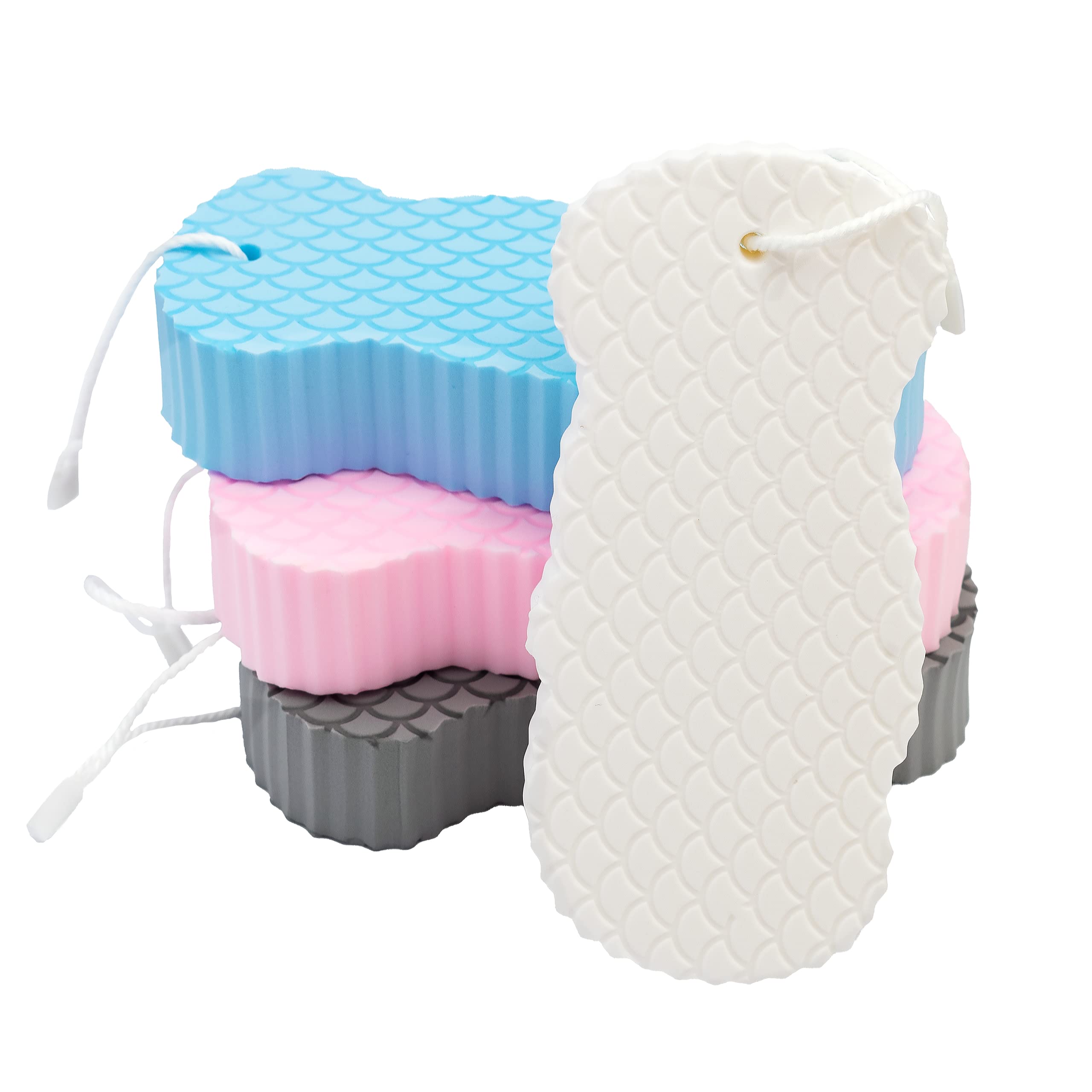 4 spugne esfolianti super morbide esfolianti da bagno e doccia, per rimuovere la pelle morta per il corpo, esfoliante per la pelle, spugna da bagno per adulti e bambini