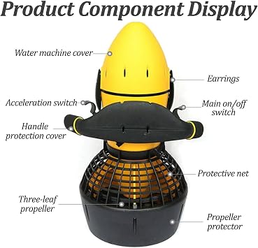 Underwater Sea Scooter, Water Propulsion Water Propeller Diving Device, Lead Acid Battery Swimming Device for Water Sports Pool, Diving, Snorkeling and Sea Adventure,300W