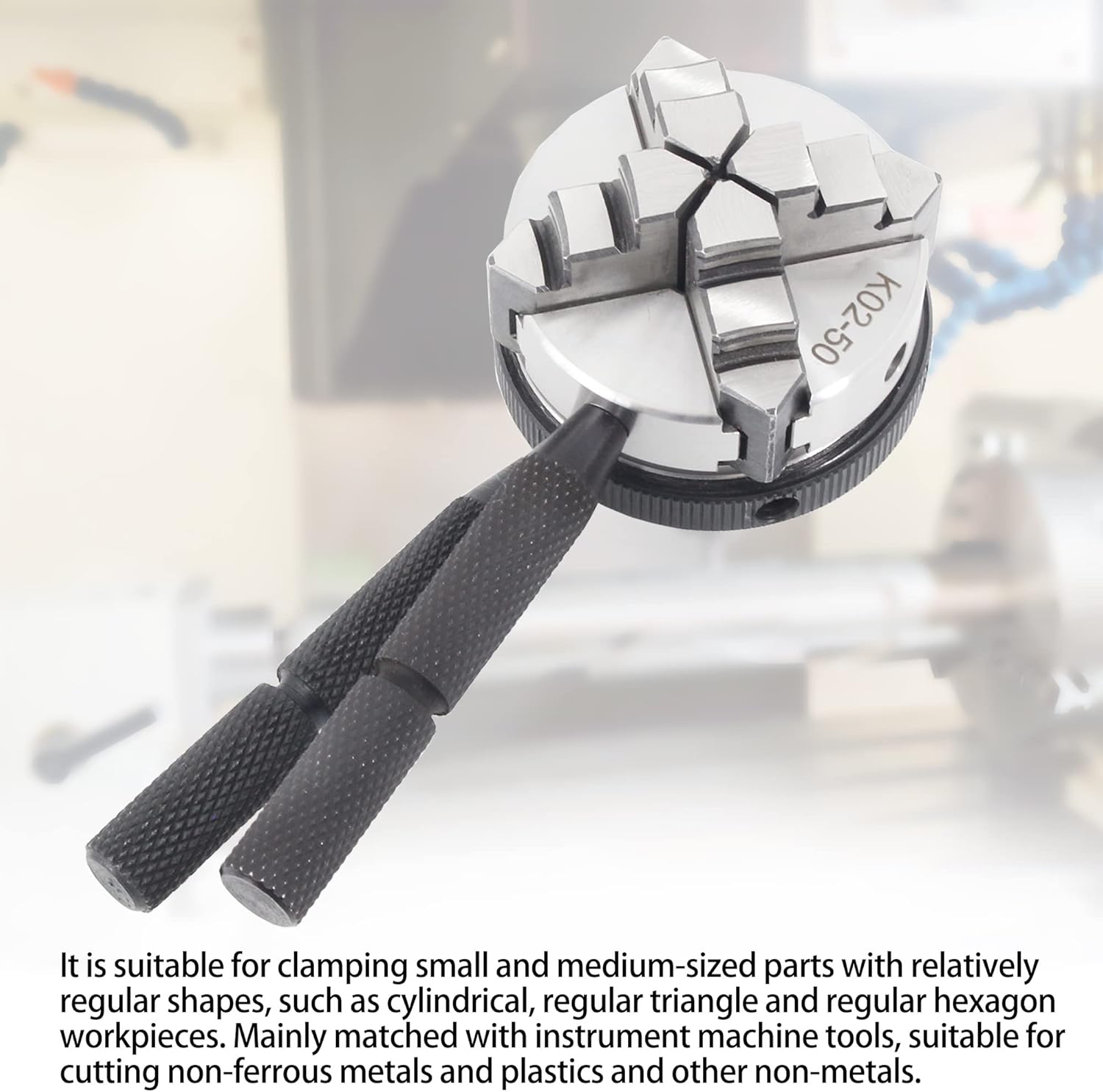 RATTMMOTOR No powered Multi-function Lathe Chuck Spindle Assemblies 895 Motor Rotary Lathe Woodworking Spindle Motor Chuck 50mm for CNC Lathe Grinder machine Table Saw (4 Jaw 50mm)