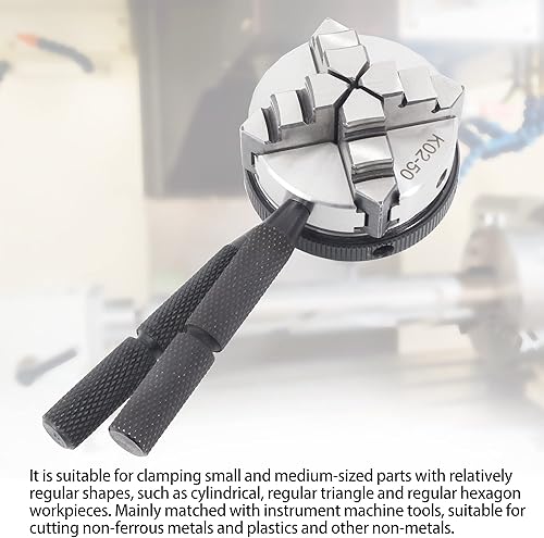 Miniatura 5 de RATTMMOTOR K02-50mm1.97inch Mini Torno Chuck 4 Mandíbula Mandril autocentrante M14 Montaje de rosca Portabrocas para fresadora CNC Router Grabador