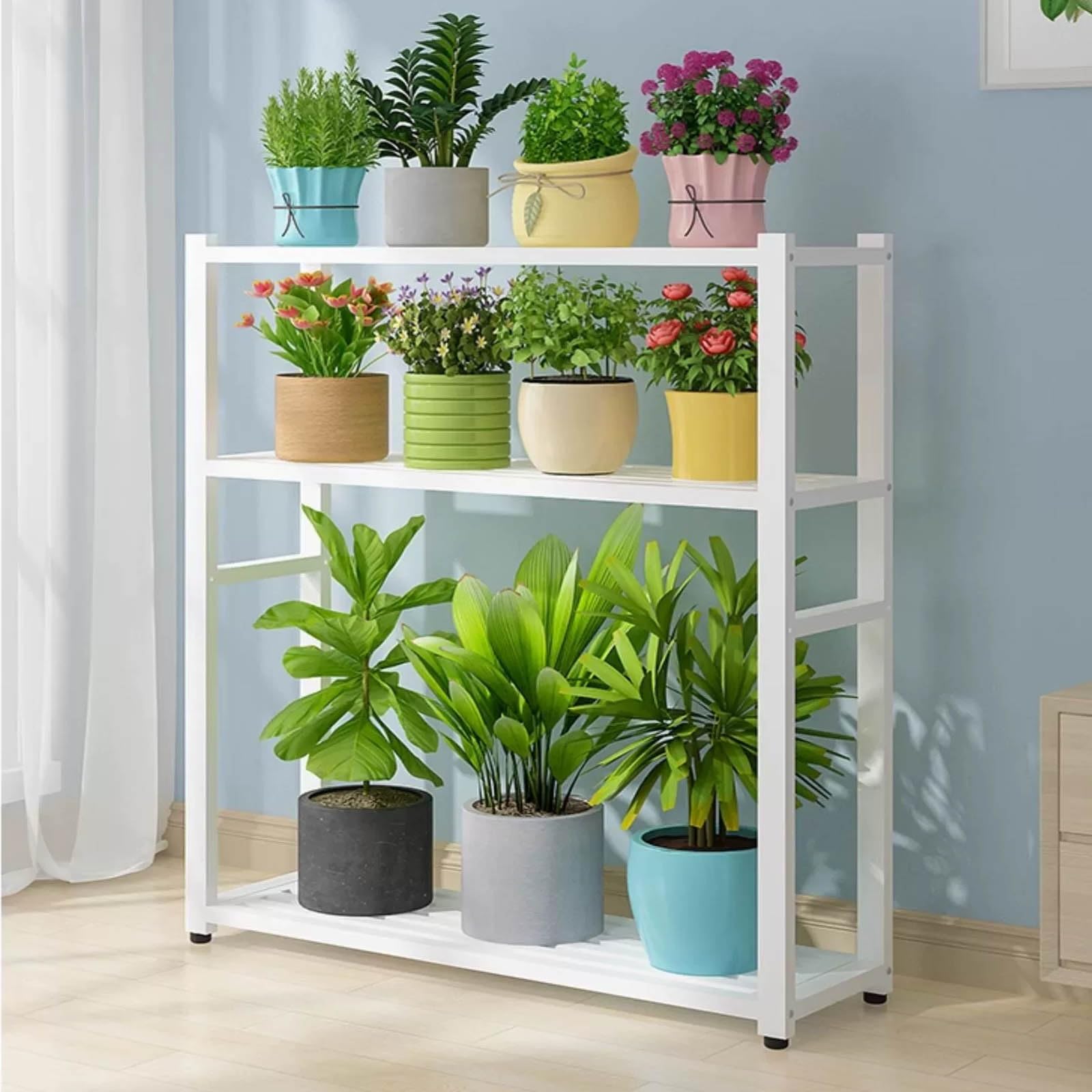 Supports de jardinières d'intérieur en métal durable pour plusieurs plantes