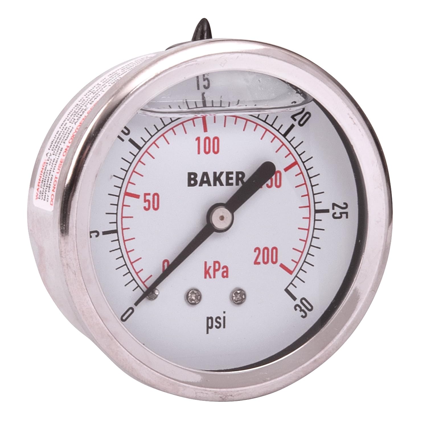 Baker Instruments AHNC Series Stainless Steel Dual Scale Pressure Gauge