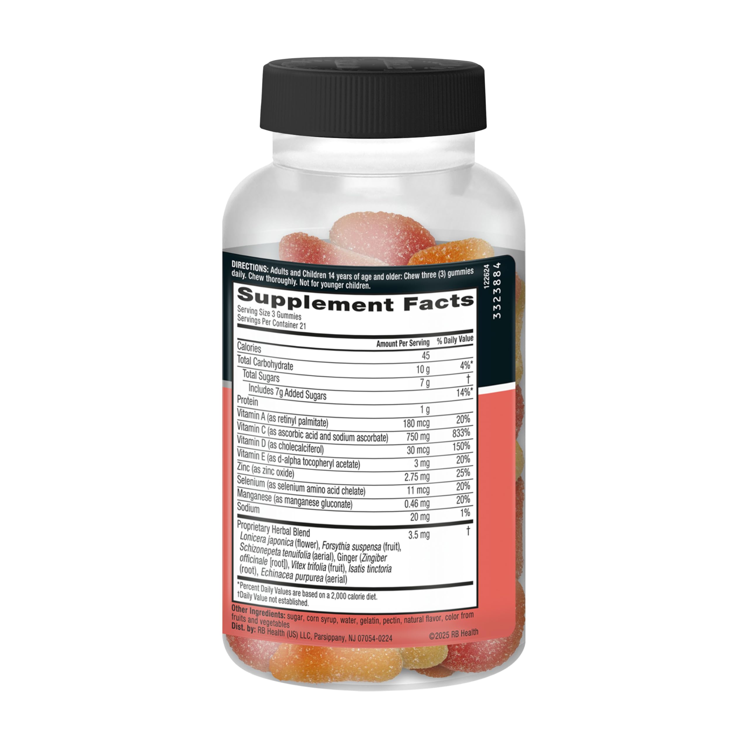 Airborne 750mg Vitamin C Gummies for Adults, Immune Support Supplement with Powerful Antioxidants Vitamins A C & E - 2x63ct Bottles (126 Gummies), Assorted Fruit Flavor — Amazon image 9