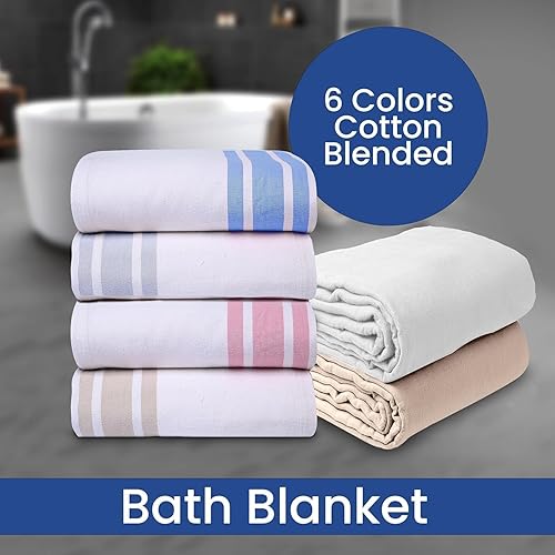 Miniatura 19 de Linteum - Manta de baño para pacientes hospitalarios mezclados de algodón textil, sábana de baño para cama, manta ligera