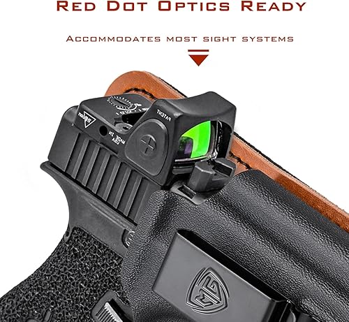 Miniatura 3 de Masada - Funda delgada con almohadilla de espuma cómoda, IWB Kydex y funda híbrida de cuero para pistola IWI Masada Slim de 0.354 in en el interior