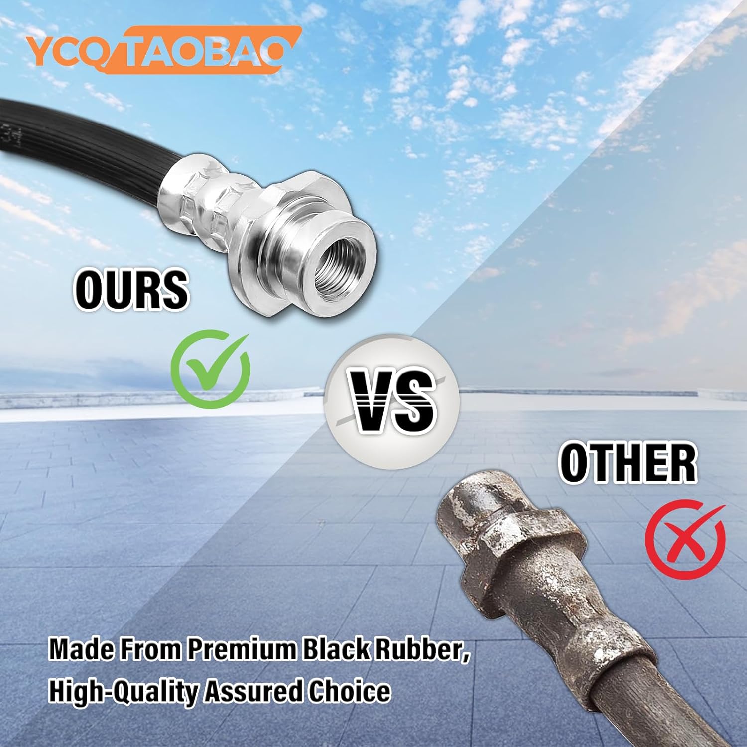 2x Brake Hose Front Driver and Passenger Side Brake Hydraulic Hose Front Brake Lines Hoses Compatible with Ford Fusion 2013-2017 Compatible with Lincoln MKZ 2013-2017