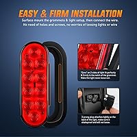 Vista 4 de Kit de luz para portaequipajes de enganche Nilight 2 piezas, 15 centímetros, LED ovalado rojo con ojales de montaje empotrado, arnés de cables