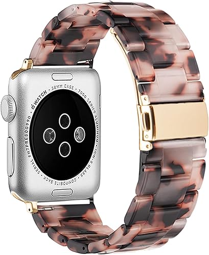 Miniatura 2 de Correas de resina para Apple Watch, correa de resina de tortuga para iWatch compatible con iWatch Series SE7654321 de 1.496 pulgadas, 1.575