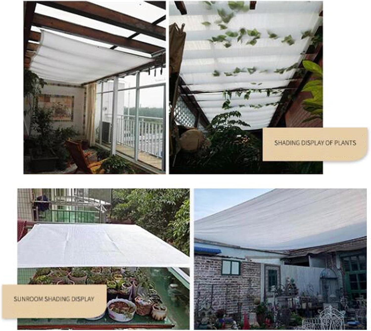 Sunblock White Shade Cloth Outdoor Shade Mesh Cover UV Resistant Net 3.3'x10' 6.6'x10' 10'x10' 10'x13' 80% Sun Mesh Shade Canopy with Grommets for Greenhouse Garden Flower Plant(3.3'x10'/1.0x3.0m)