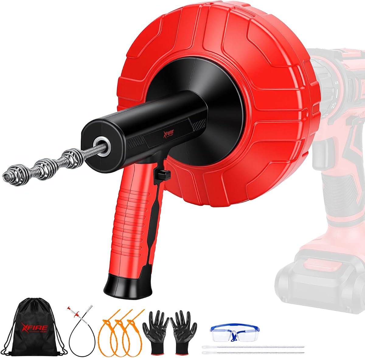 46 FT Drain Snake 11-in-1 Double Mode Drain Auger Tools | Drain Unblocking, Plumbing Snake for Kitchen, Bathrom and Shower Sink, Drain Clog Remover for Real DYIs 2026 Upgraded