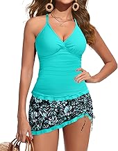 Daci Women Tankini Swimsuits with Skirt - Two Piece Tummy Control Skirted 2PC Bathing Suits Swimwear