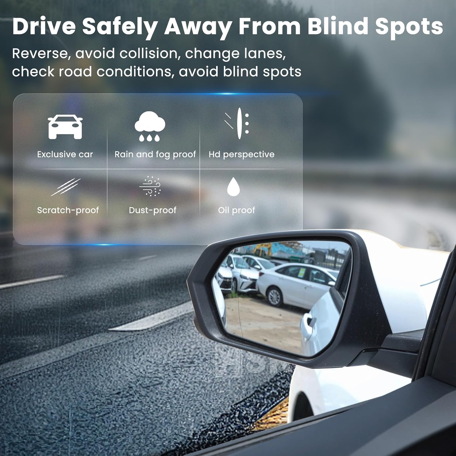 Driver Side Mirror Replacement Glass for Chevy Equinox 2018 2019 2020 2021 2022 2023 2024, GMC Terrain 2018 2019 2020 2021 2022 2023 2024, Backing Plate Power Heated Left Side View Mirror Glass