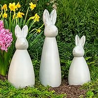 Breck's Bunny Trio Garden Statues - Cute Abstract Resin Rabbit Sculptures for Yard & Outdoor Decor