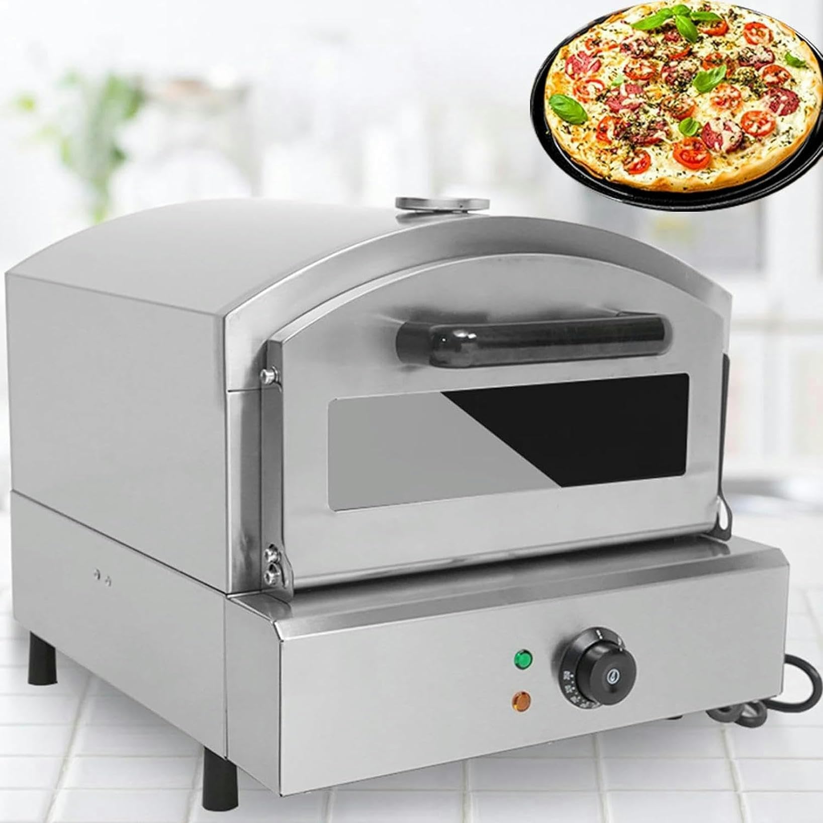 Forno di Pizza Commerciale per Riscaldamento Elettrico, Tostapane in Acciaio Inossidabile A 2 Livelli