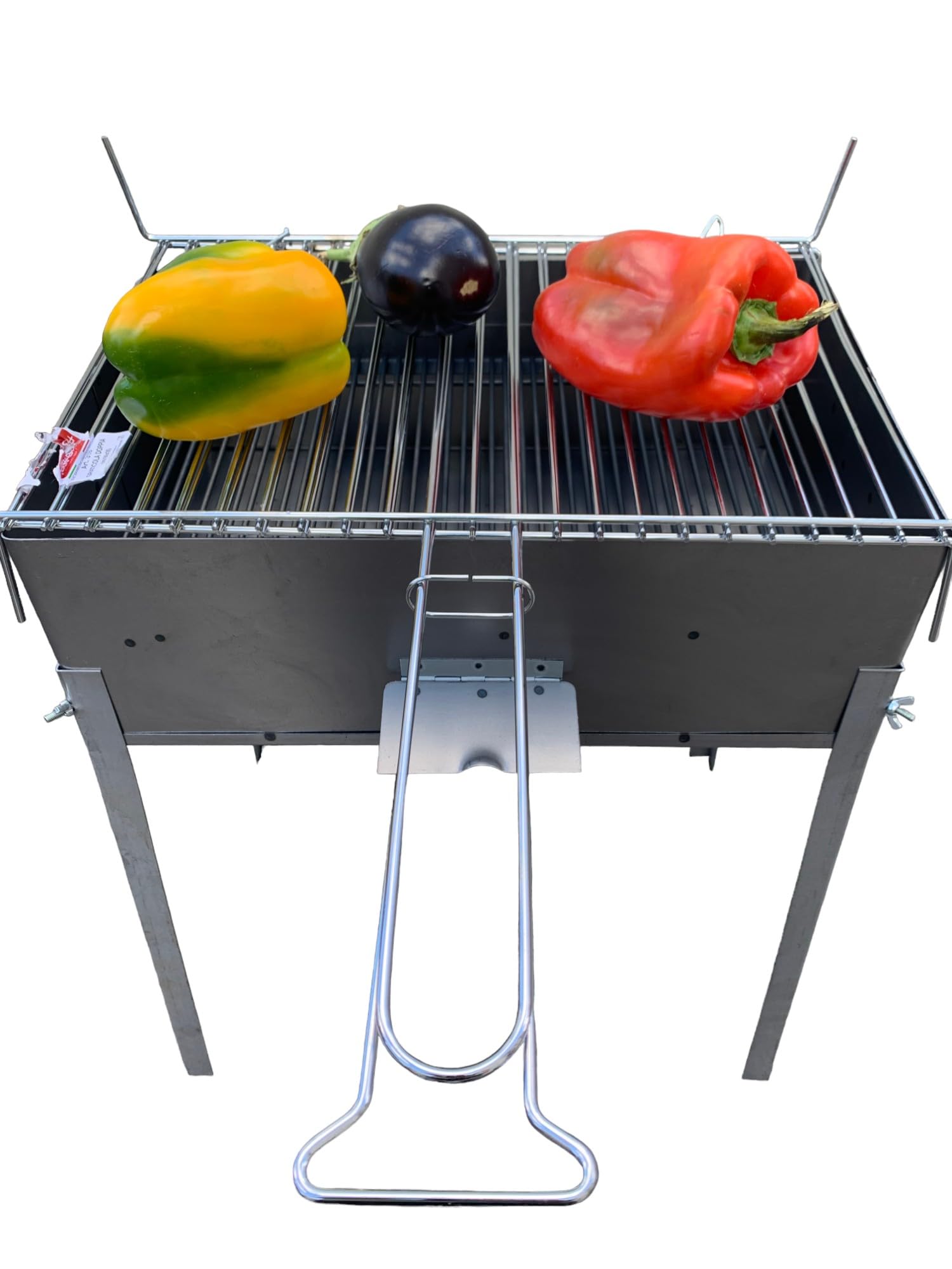 InnovaGoods® Barbecue Pieghevole Acciaio Inox, Portatile, Salvaspazio, Facile Montaggio e Pulizia, Griglia Rimovibile con Maniglie Antiscottatura - Grigio