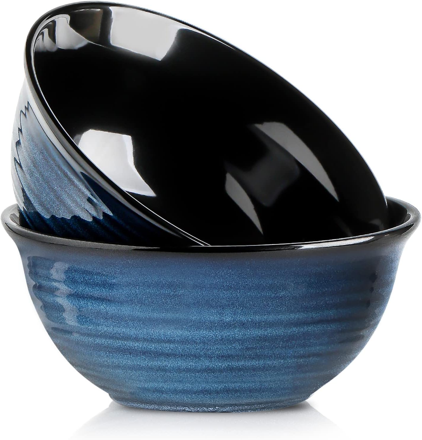 Ceramic Serving Bowls, 9 Inch Large Salad Bowls for Kitchen, 84 Ounce Mixing Bowl Set of 2, Ideal for Soup Pho Pasta Popcorn, Dishwasher & Microwave Safe(Blue)