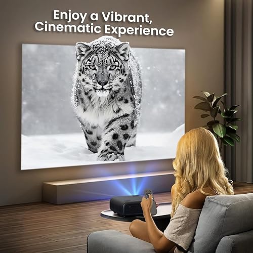 Miniatura 4 de onn. Proyector de cine en casa HD 1080p LCD, listo para transmisión, cable HDMI de 6 pies, altavoz de 5 vatios, control remoto, tamaño de imagen de