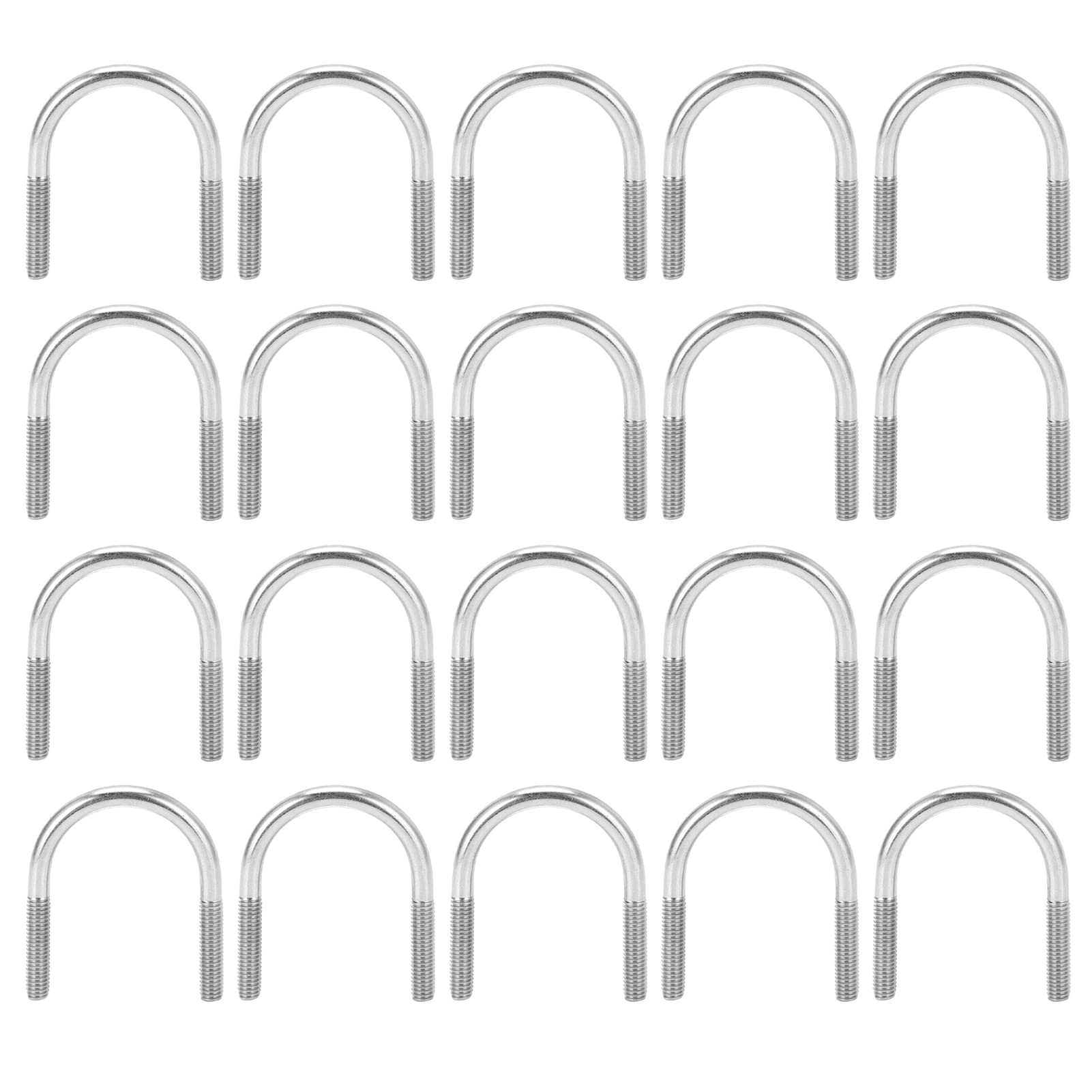 20Pcs U Bolt Installation Kit M6x33 Threaded U Bolts U Bolt Installation Kit Marine U Bolts Hardware for Pipe Support