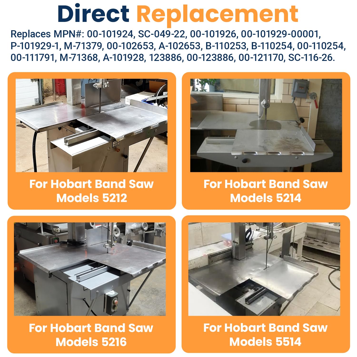Meat Band Saw Repair Kit Fits Hobart Models 5212, 5214, 5216, 5514 - Complete Heavy-Duty Replacement Parts for Commercial Kitchen Butcher Shop
