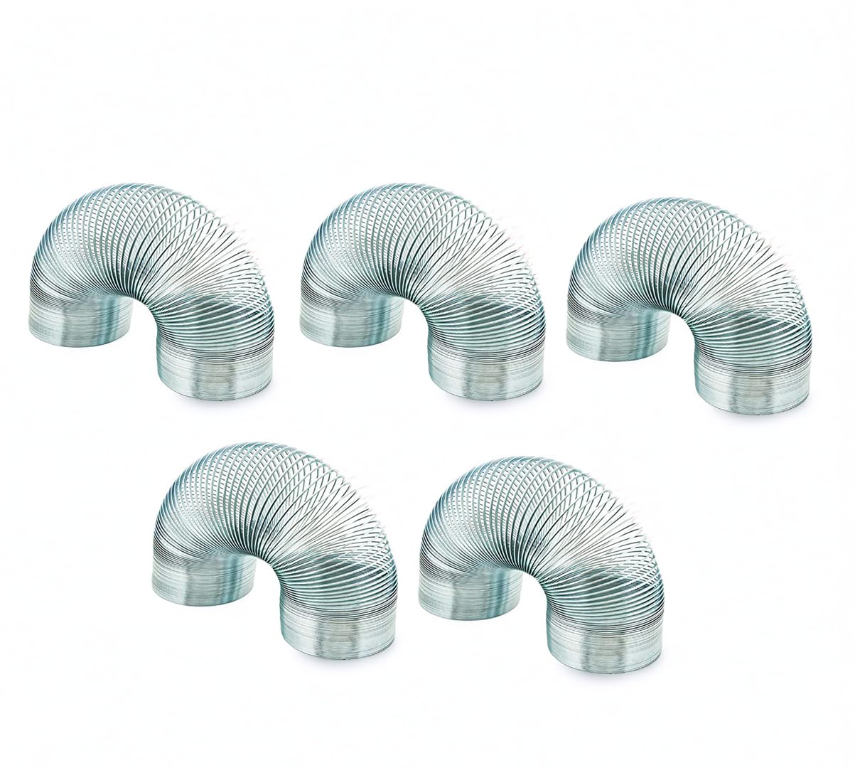 EISCO™ Pack of 5 Slinky Tempered Steel Wave Form Helix | Scientific Slinky for Physics Experiments | 7.5 cm Coil Diameter | 3 Meter Length | Durable Tempered Steel Wire for Classroom & Lab Use