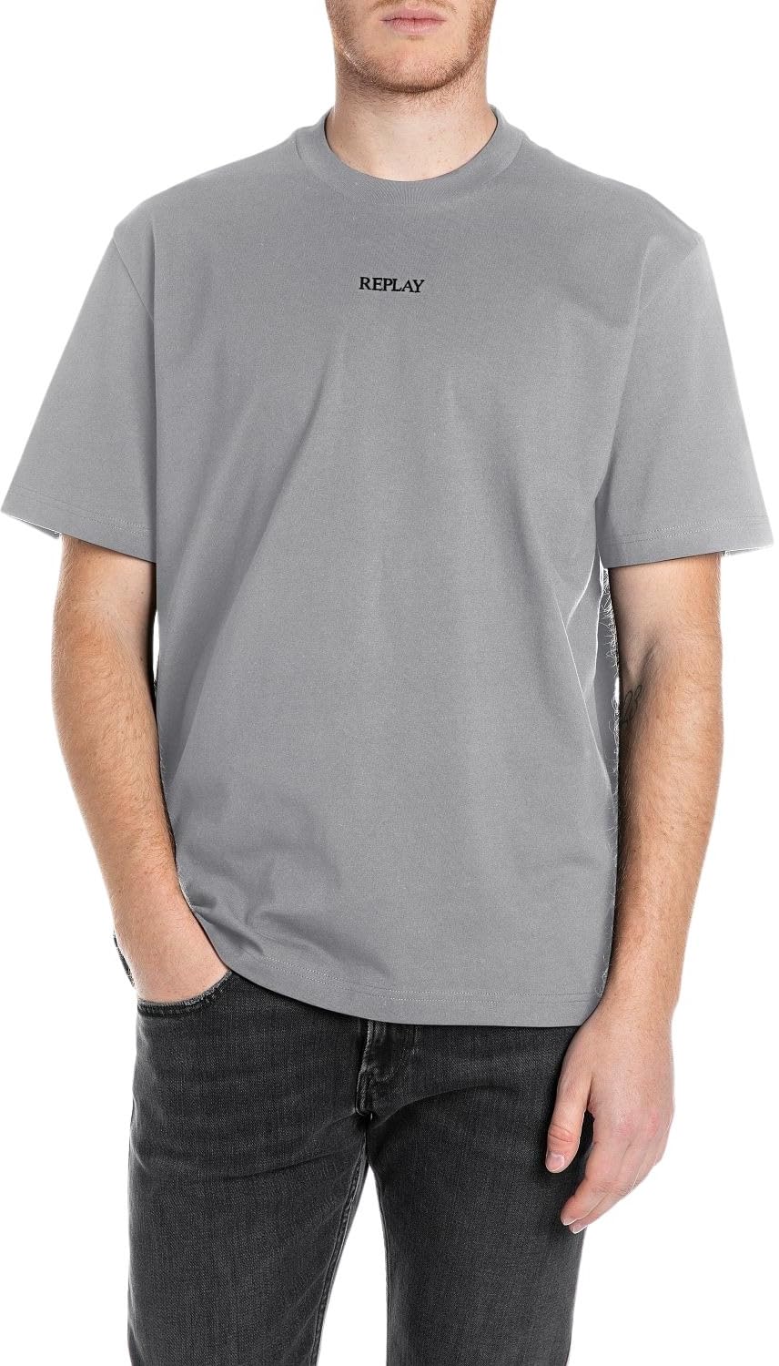 Replay Herren T-Shirt Kurzarm mit Rundhalsausschnitt