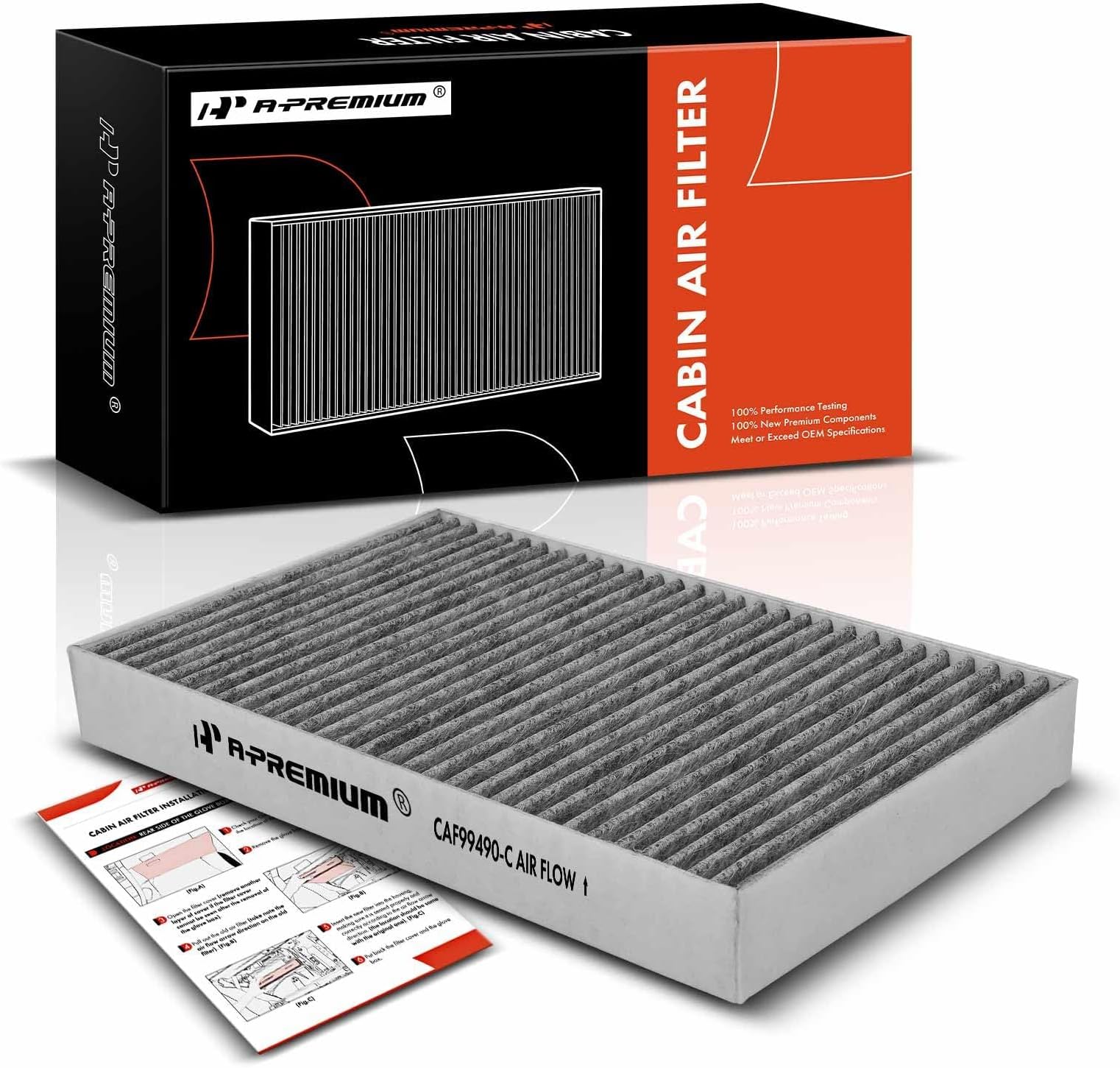 A-PremiumCabin Air Filter with Activated Carbon Compatible with Tesla S 2012 2013 2014 2015 2016, Replace# 103512500A