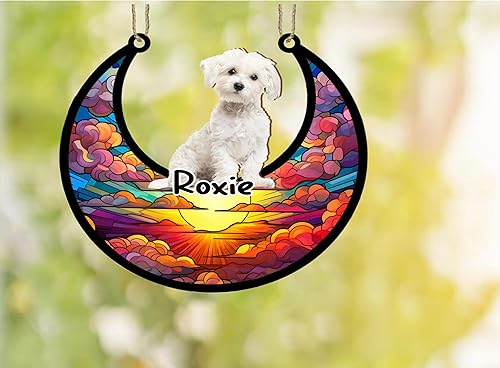 Vista 28 de LOVELYPOD Adorno de Navidad personalizado de perro pastor alemán, atrapasoles conmemorativo, adorno de Navidad de pastor alemán con nombre, pérdida