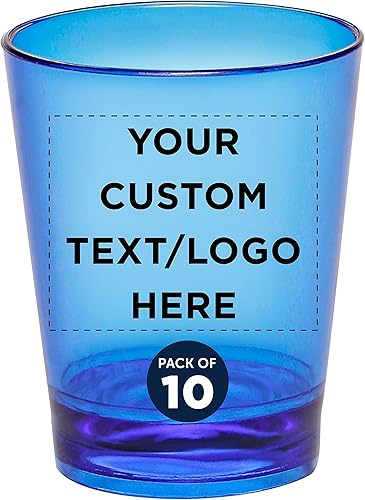 Vasos de chupito de plástico translúcidos personalizados de 1.5 onzas, juego de 50, paquete personalizado a granel, acrílico, ideal para bodas,