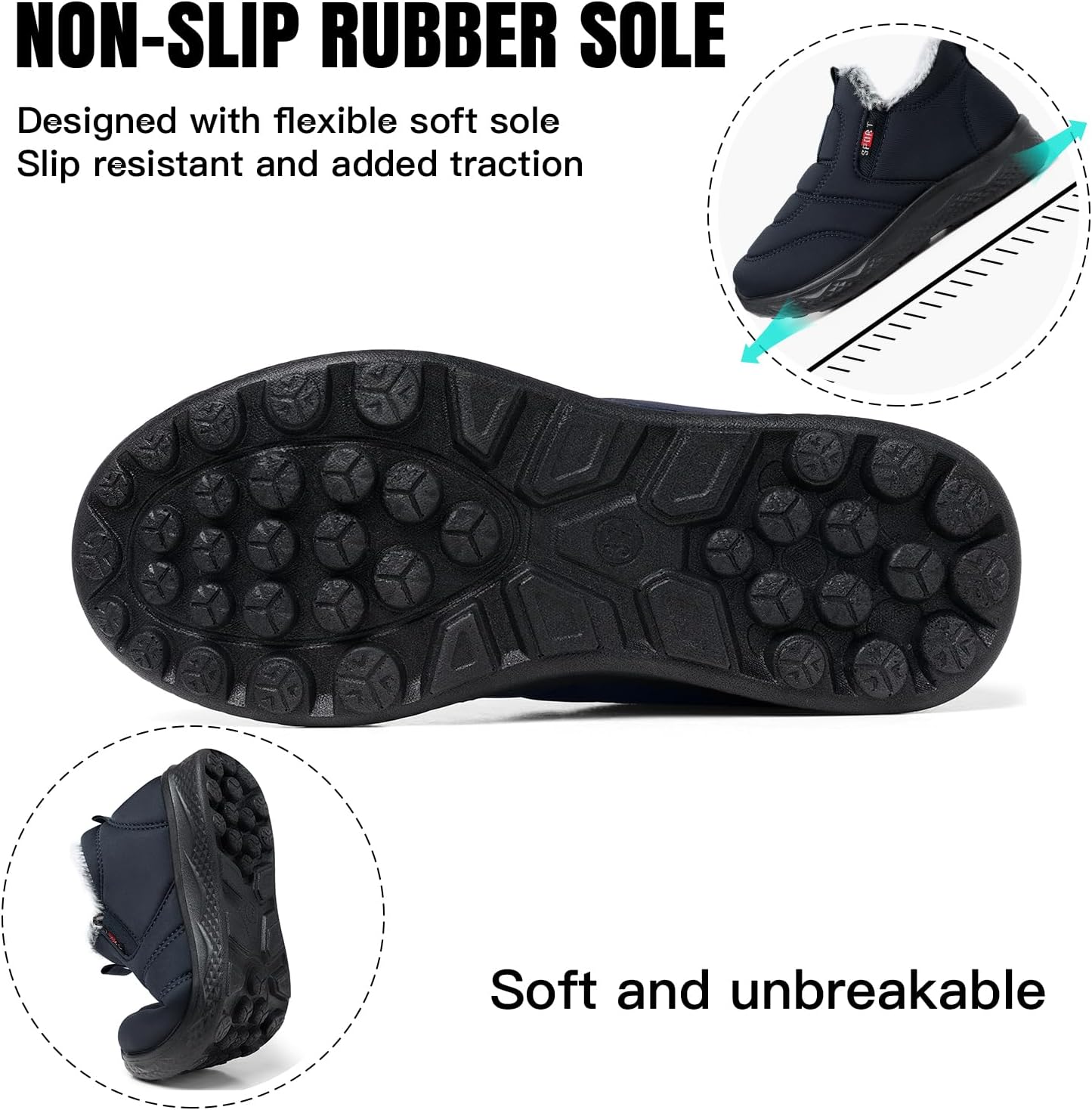 SHIBEVER Womens Winter Snow Boots: Waterproof Insulated Warm Fur Lined Ankle Slip On Walking Comfortable Outdoor Boot - Image 6