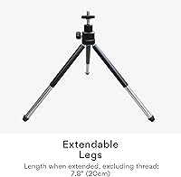 Vista 2 de MEE Audio Mini trípode ligero para cámaras web y cámaras pequeñas para videoconferencia; flexible, portátil, compacto, soporte de montaje de viaje