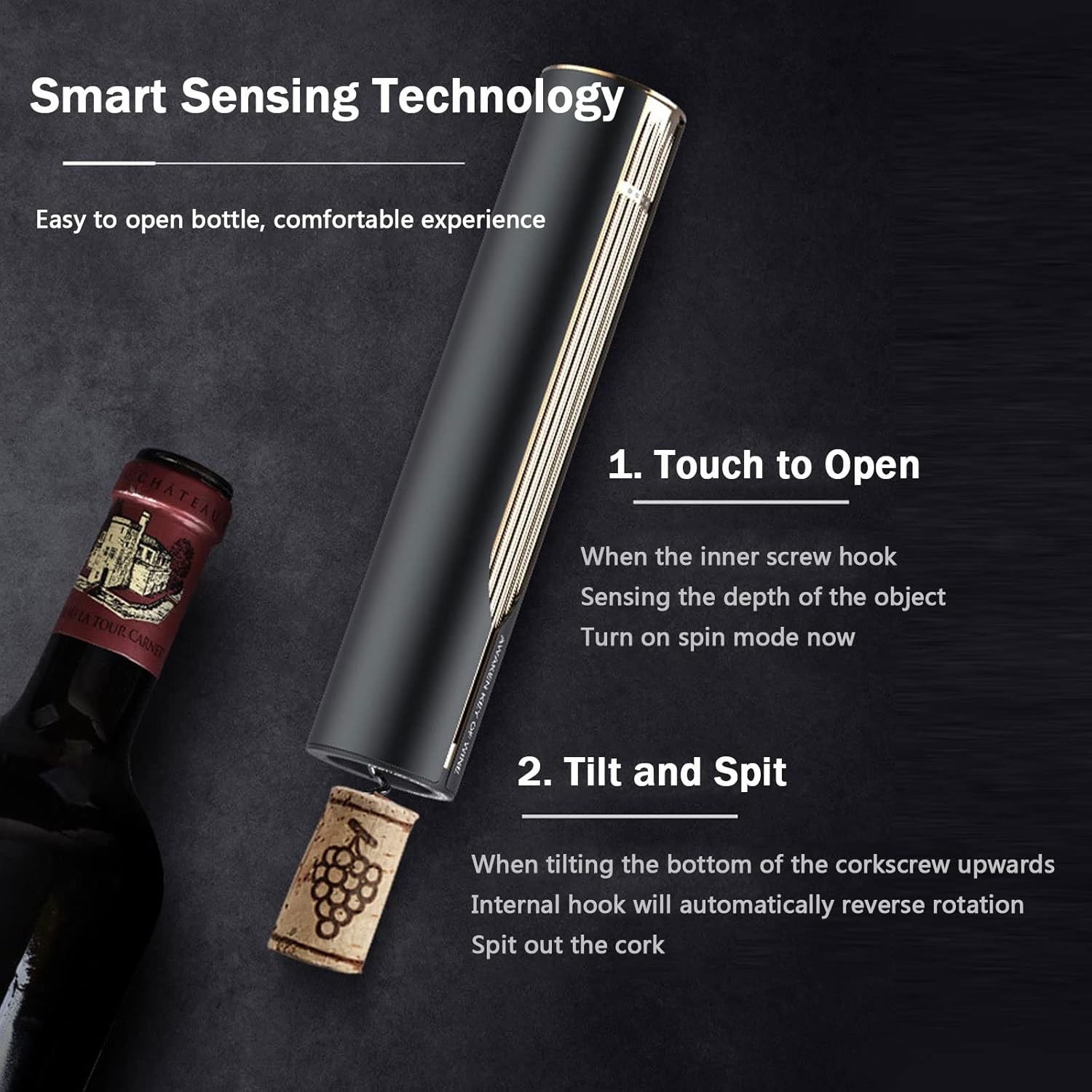 Electric Bottle Openers, Rechargeable Bottle Opener Automatic Corkscrew Set with USB Charging Cable, Professional Wine Opener Stainless Steel for Home, Party and as Gift