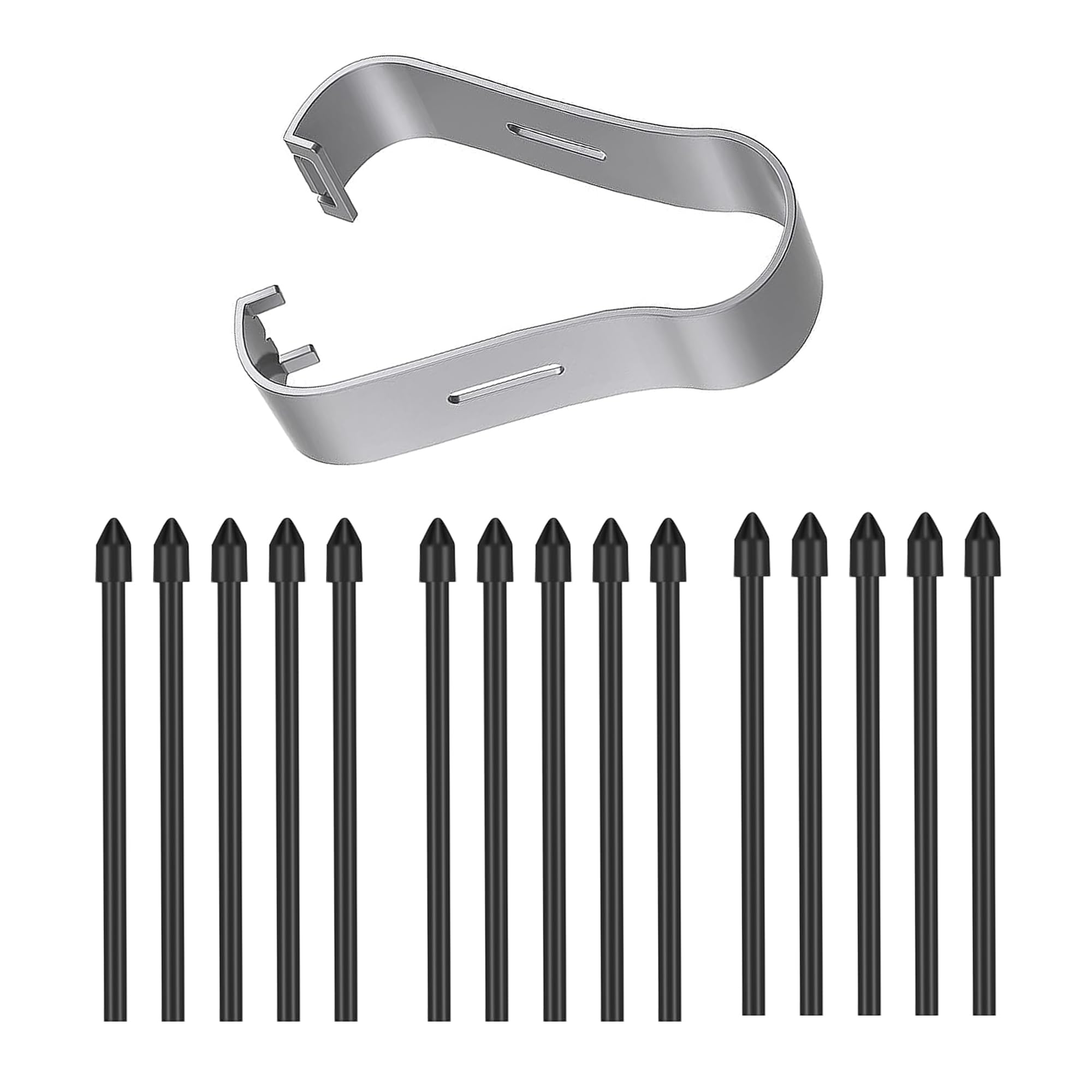 20 Punte Di Ricambio Per S-Pen Per Samsung Tab S9/S9+/S9 Ultra/S9 FE – Set Con 4 Kit Di Installazione (Nere, ABS) - 2