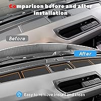 Vista 30 de Auovo Bandeja de cubierta para salpicadero compatible con accesorios Ford Bronco 2021 2022 2023 2024 2025 Compartimentos de silicona antideslizante