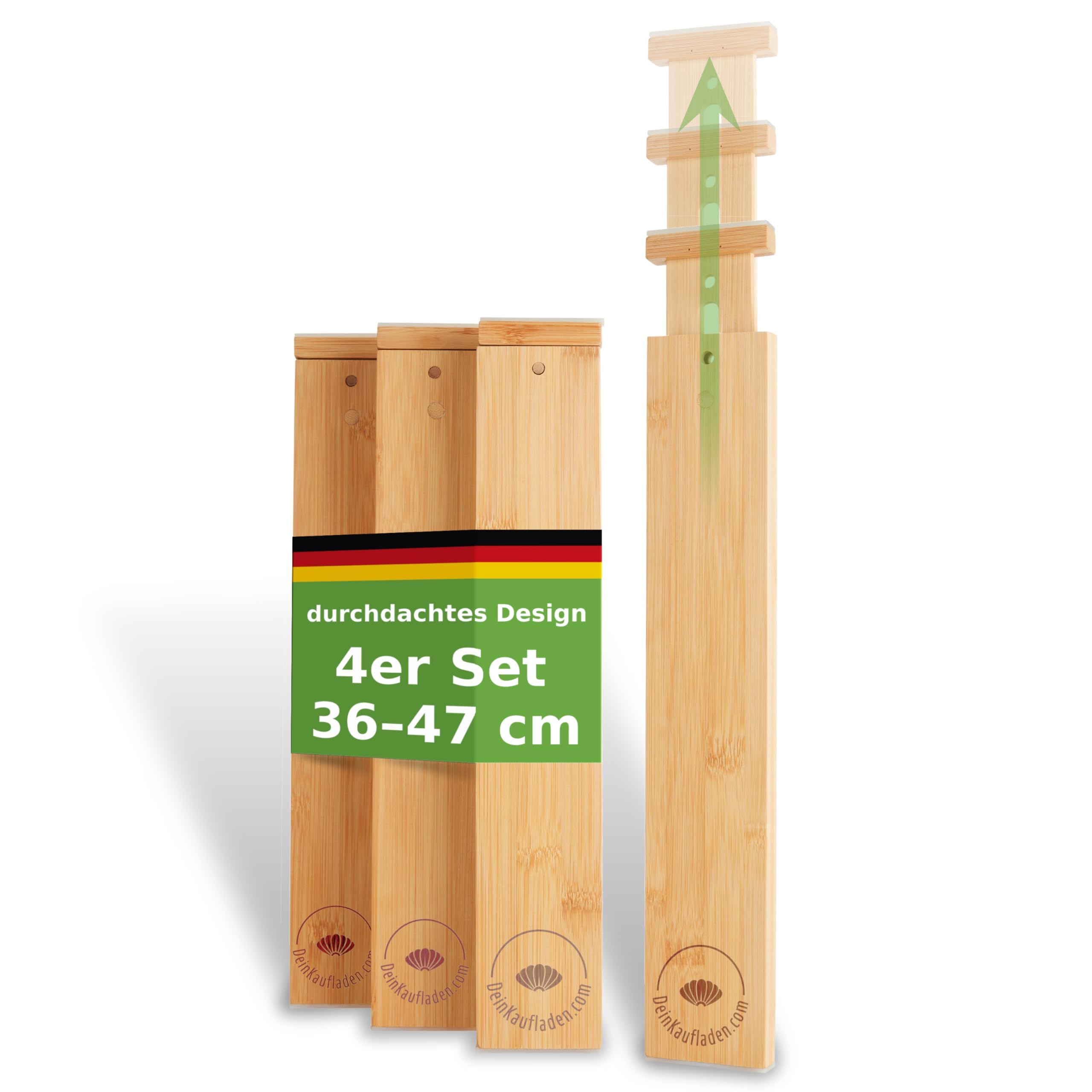 Separador de cajones ajustable de bambú marrón – Organizador de cajones de madera y divisor de cajones para un orden óptimo – Separador de cajones para cajones (36 – 47 cm)